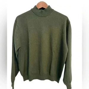 Guidon’s Merino Wool Made in Italy Men’s Olive Green Mock neck Sweater